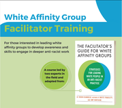 Cover of image of my brochure for social justice activist Robin DiAngelo's White Affinity Group training course