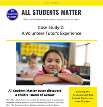 Cover image linked to a pdf of my case study for All Students Matter, an organization that trains volunteer tutors.